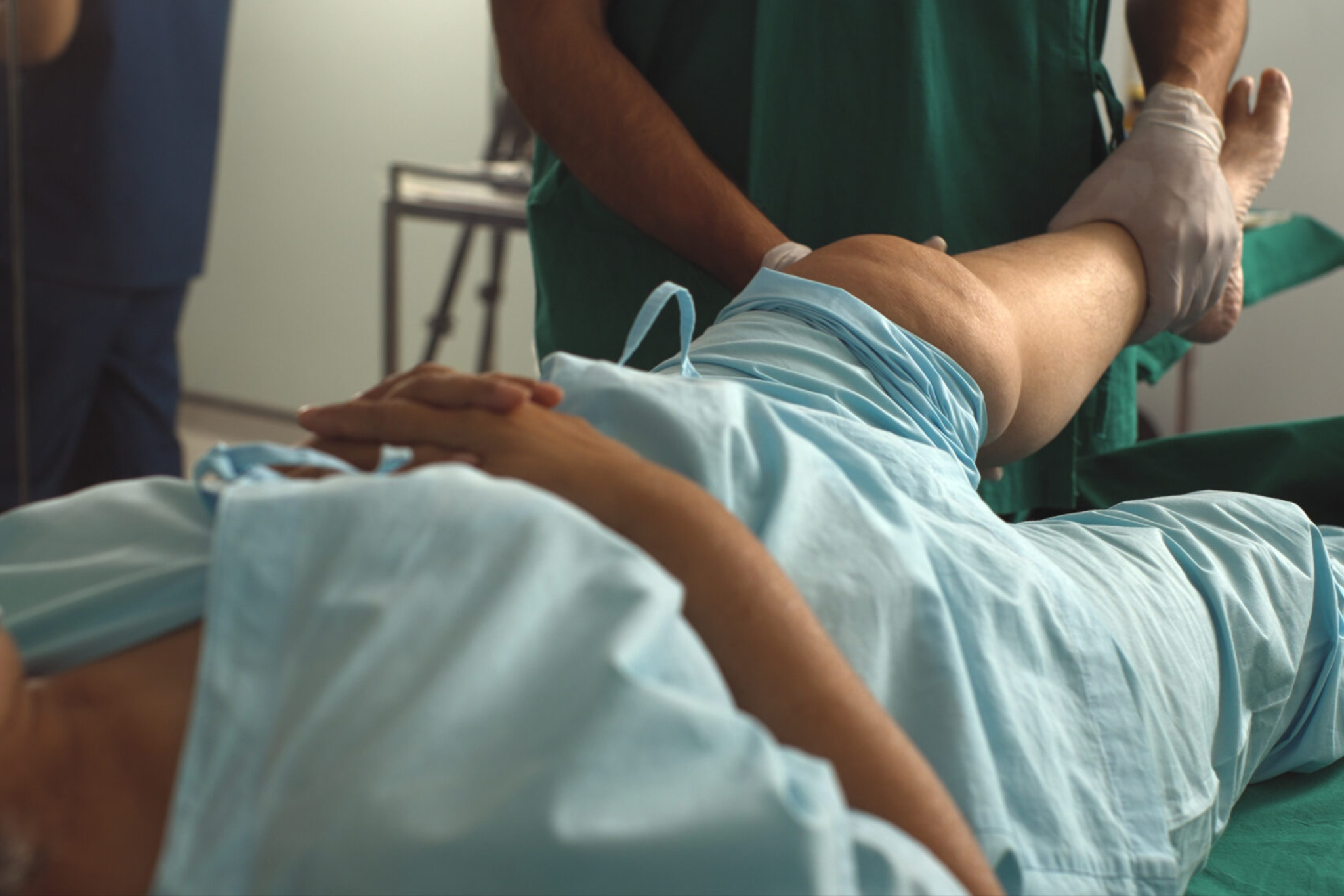 a person sitting on a bed